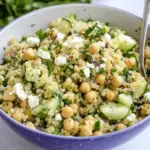 Chickpea Feta Cucumber Quinoa Salad