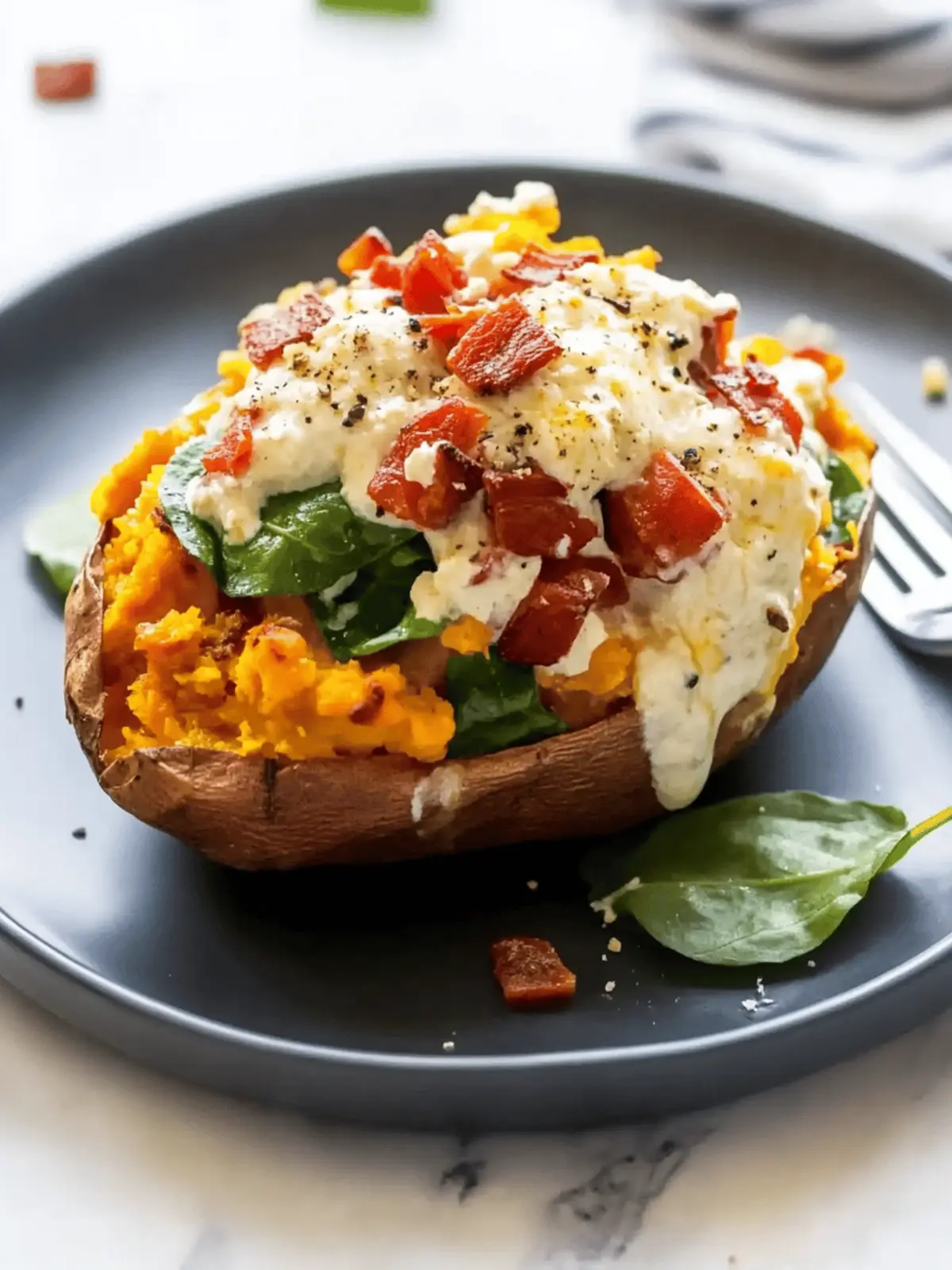 Breakfast Stuffed Sweet Potato