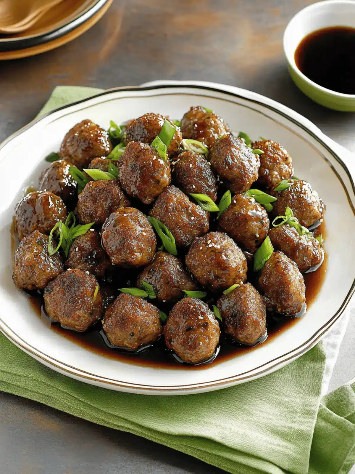 Savory Scallion Meatballs With Soy-Ginger Glaze Surprise