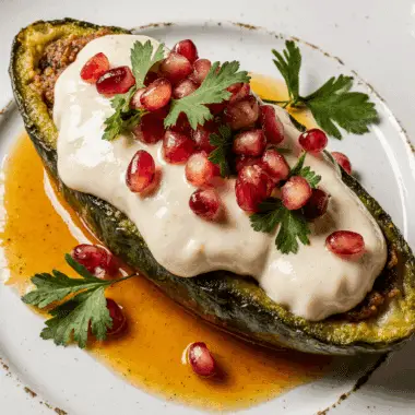 Chiles en Nogada with Sauce – Patriotic, Filled & Elegant Mexican Independence Day Food