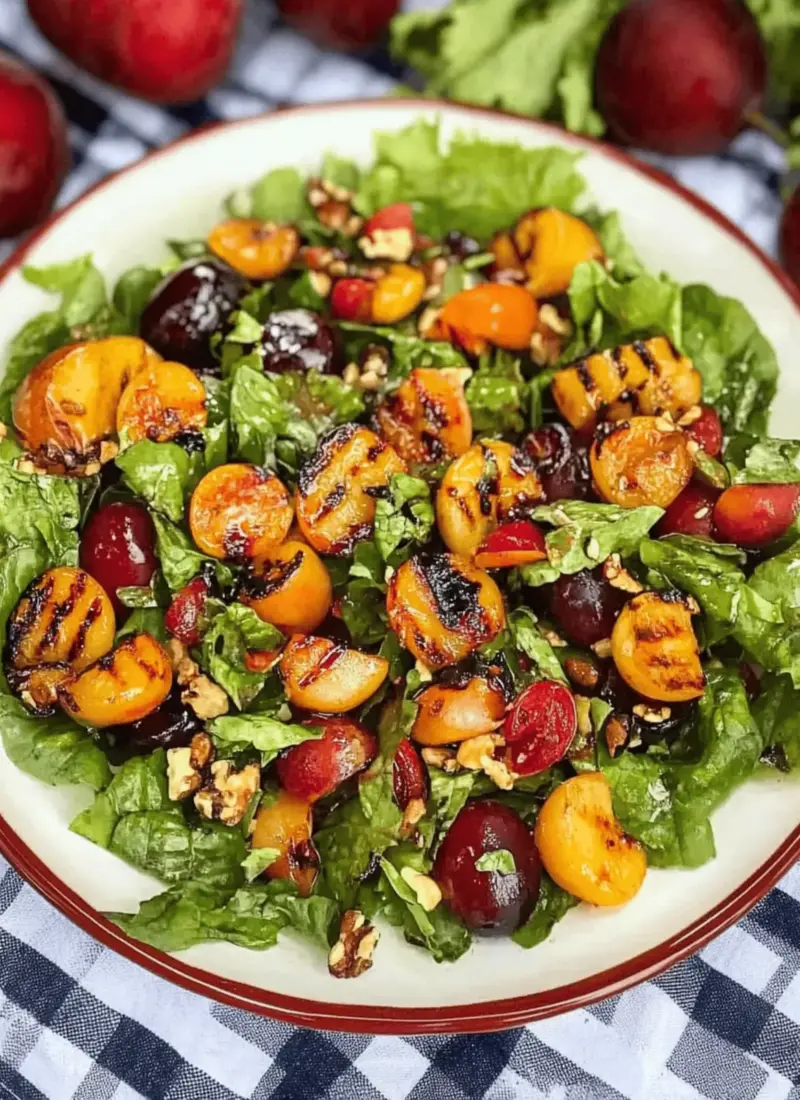 Grilled Plum Salad-A Kiss Of Fire Makes Fruit Sing!