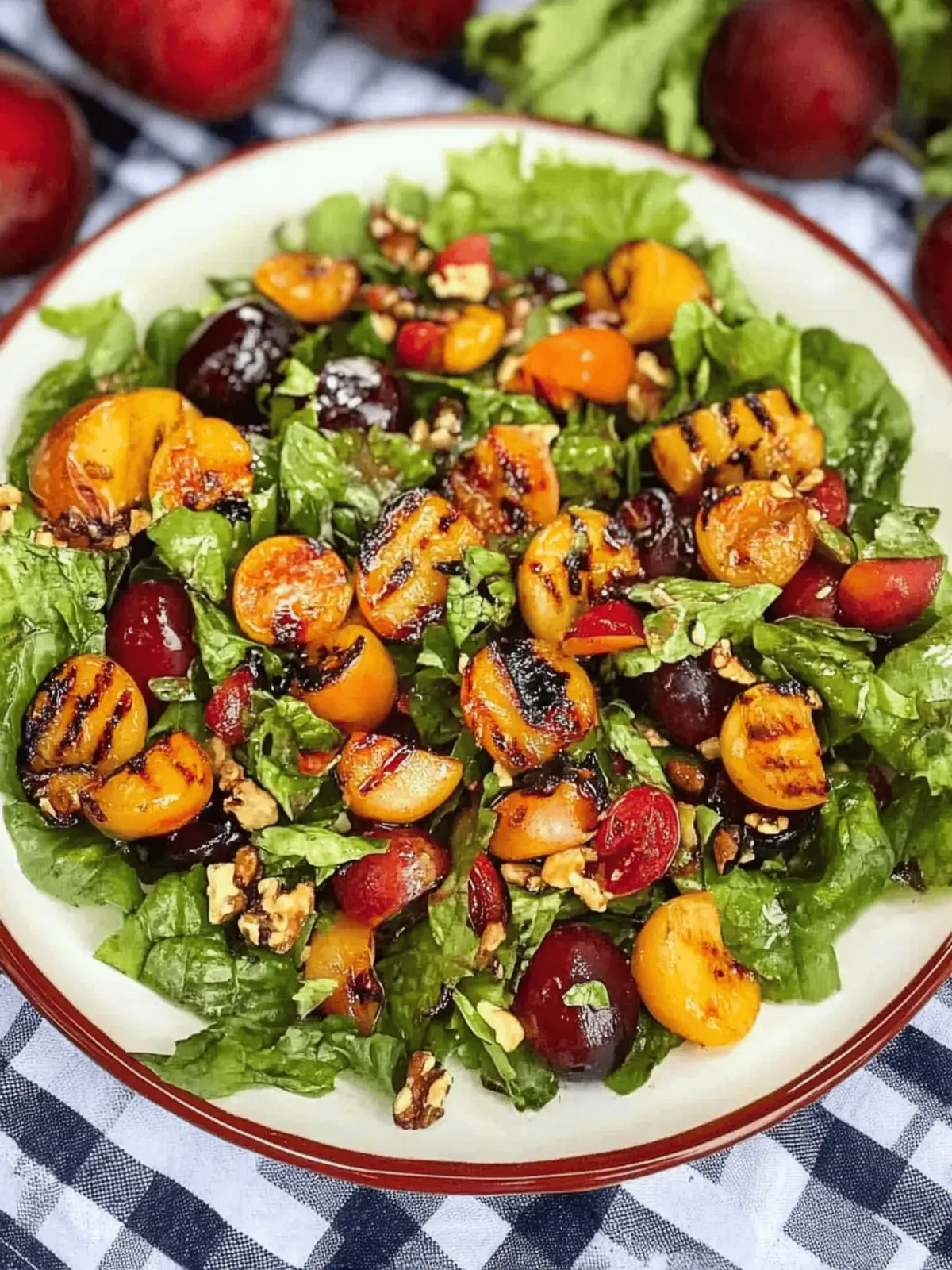 Grilled Plum Salad-A Kiss Of Fire Makes Fruit Sing!