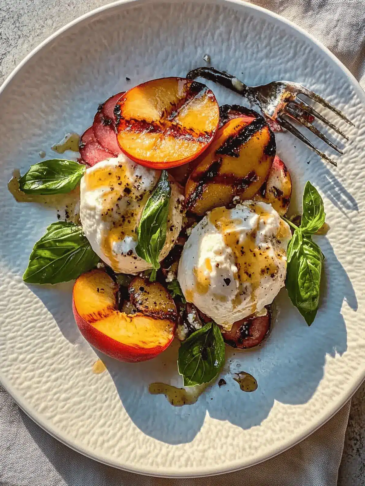 Grilled Peach & Burrata Salad