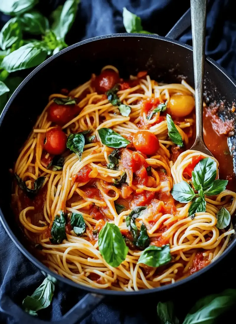 Healthy Spaghetti with Fresh Tomato Sauce