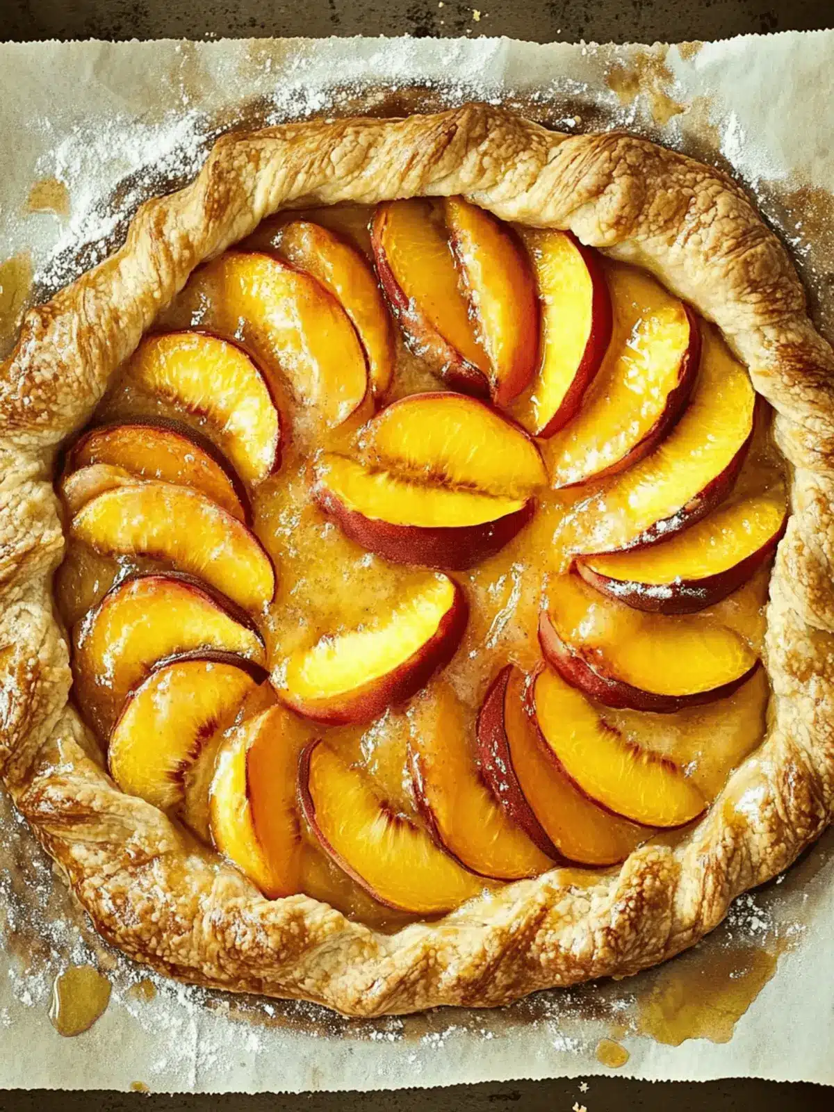Irresistible Puff Pastry Peach Galette with Cinnamon Bliss