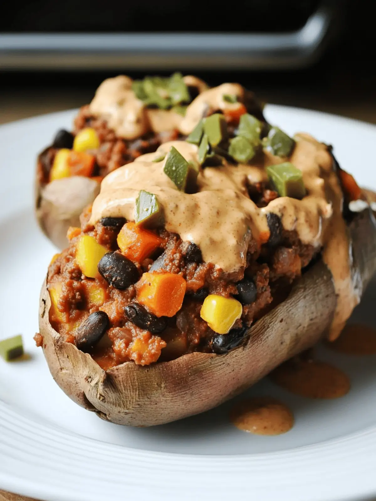 Vegan Chili Stuffed Sweet Potatoes