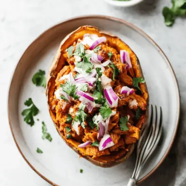 BBQ Chicken Stuffed Sweet Potatoes