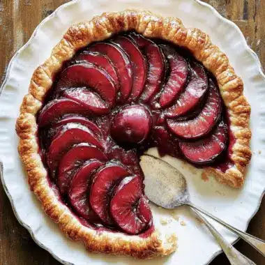 Delicious Plum Puff Pastry Tart with Cardamom