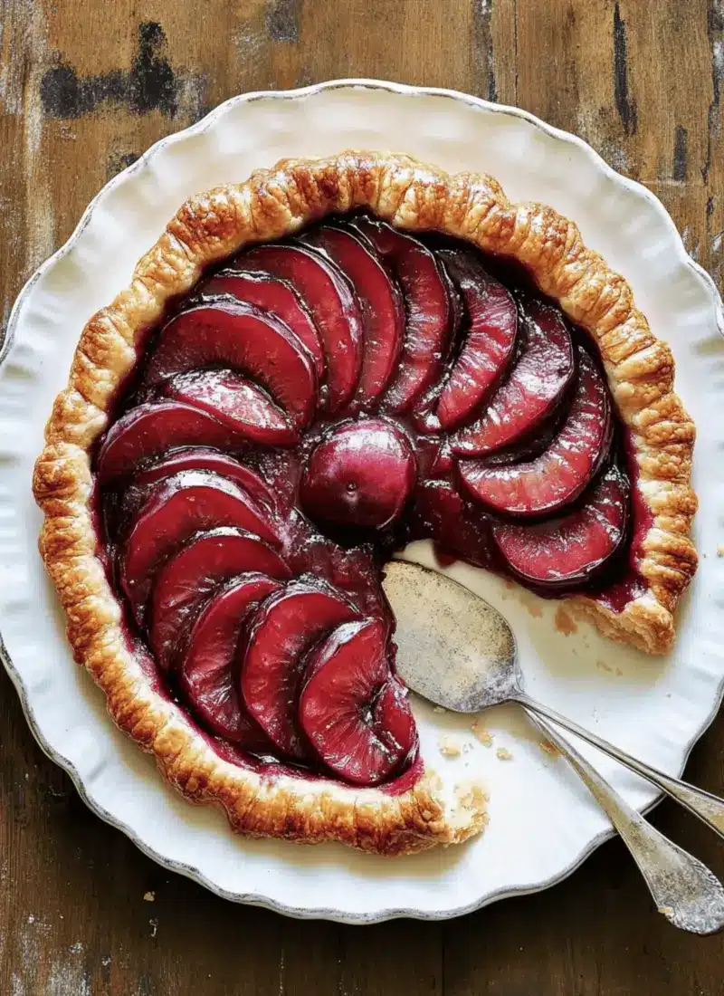 Delicious Plum Puff Pastry Tart with Cardamom