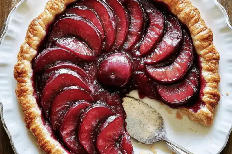 Delicious Plum Puff Pastry Tart with Cardamom