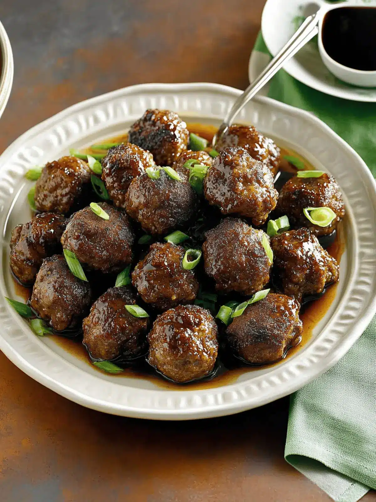 Savory Scallion Meatballs With Soy-Ginger Glaze Surprise