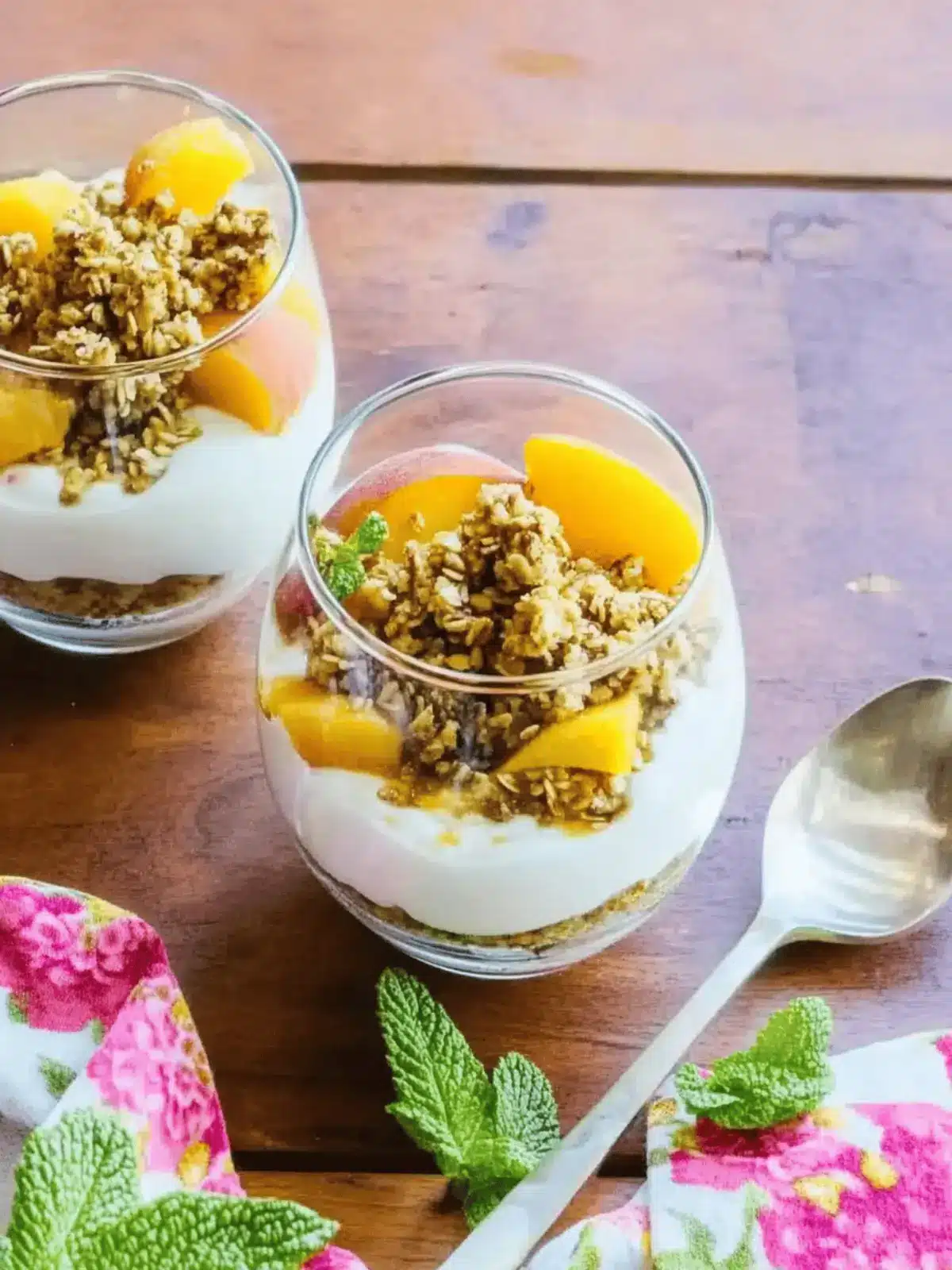 Creamy Peach Yogurt Parfait