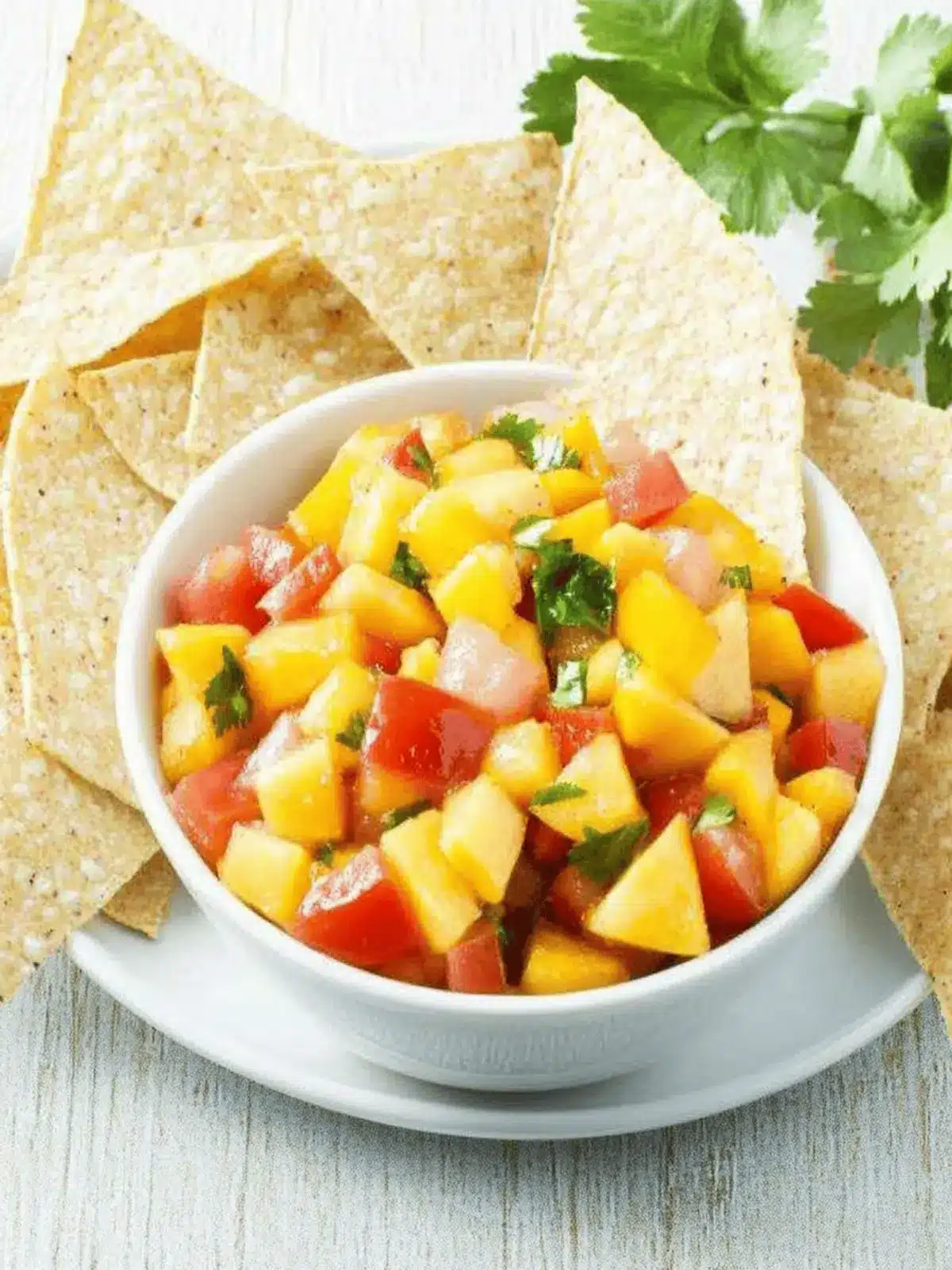 Mango Salsa and Baked Corn Tortilla Chips