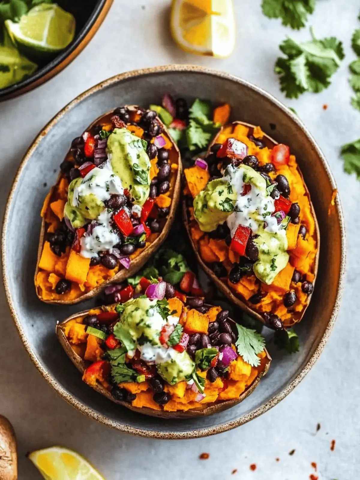Black Bean Stuffed Sweet Potatoes (Vegan)