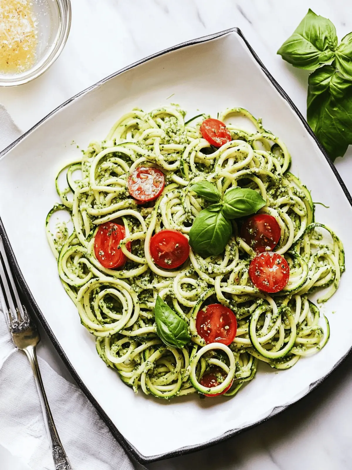 Heather’s Zucchini Noodles with Basil-Pumpkin Seed Pesto
