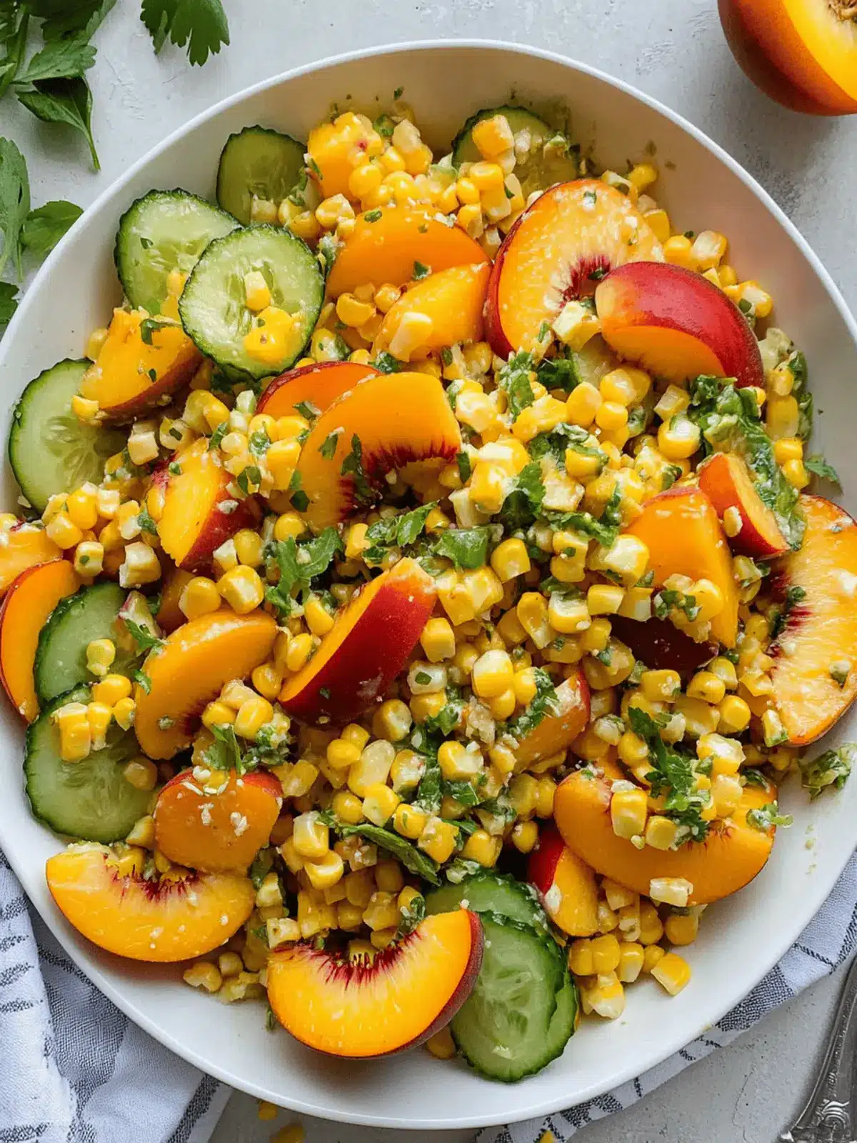 Sweet Corn Salad with Peaches