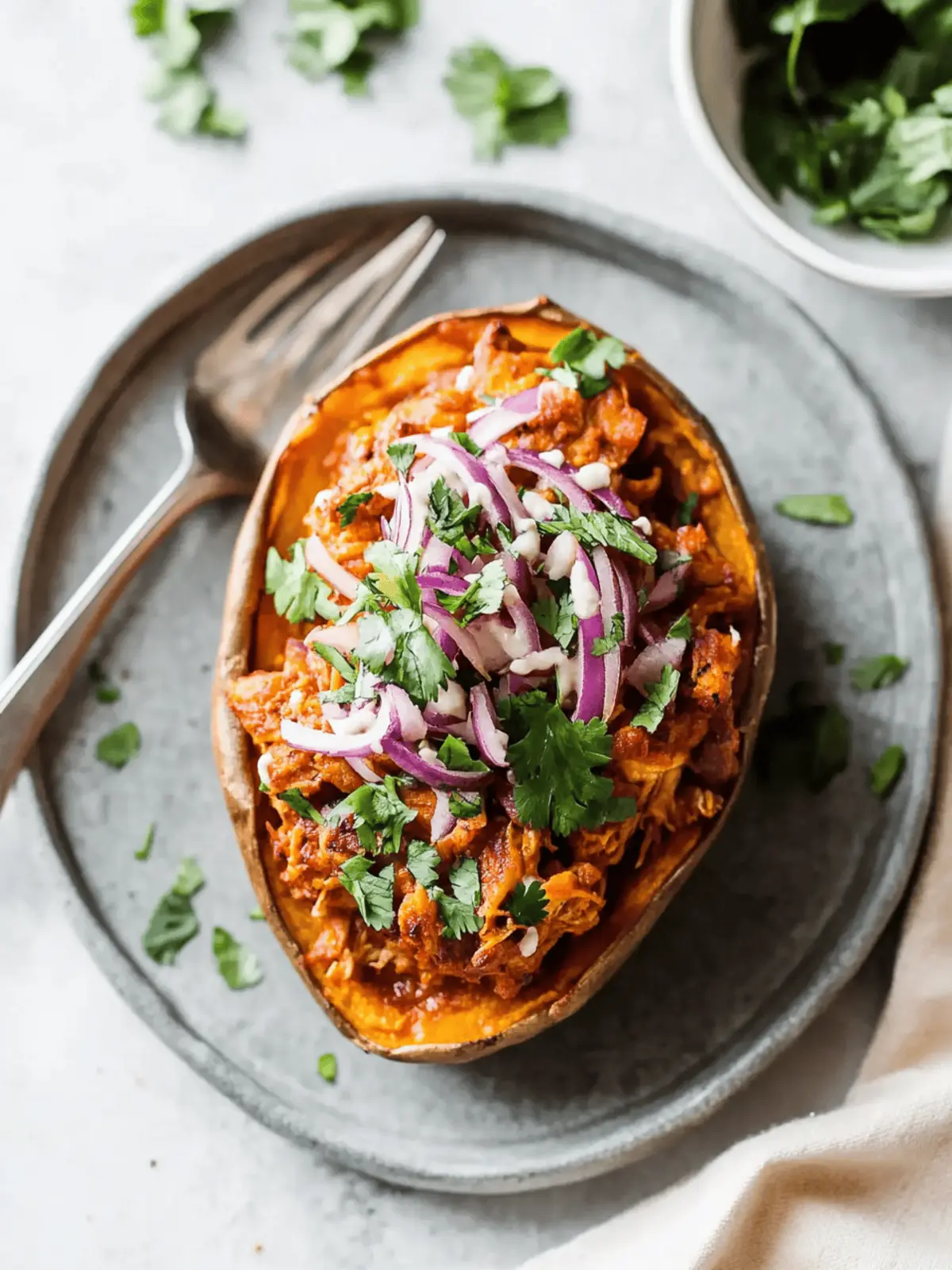 BBQ Chicken Stuffed Sweet Potatoes