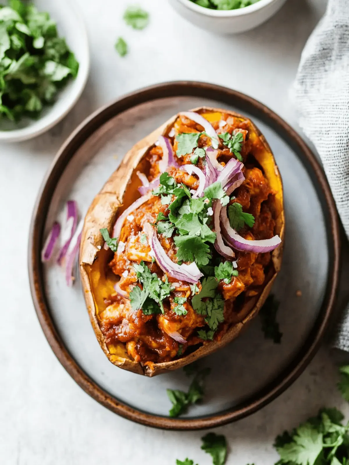 BBQ Chicken Stuffed Sweet Potatoes