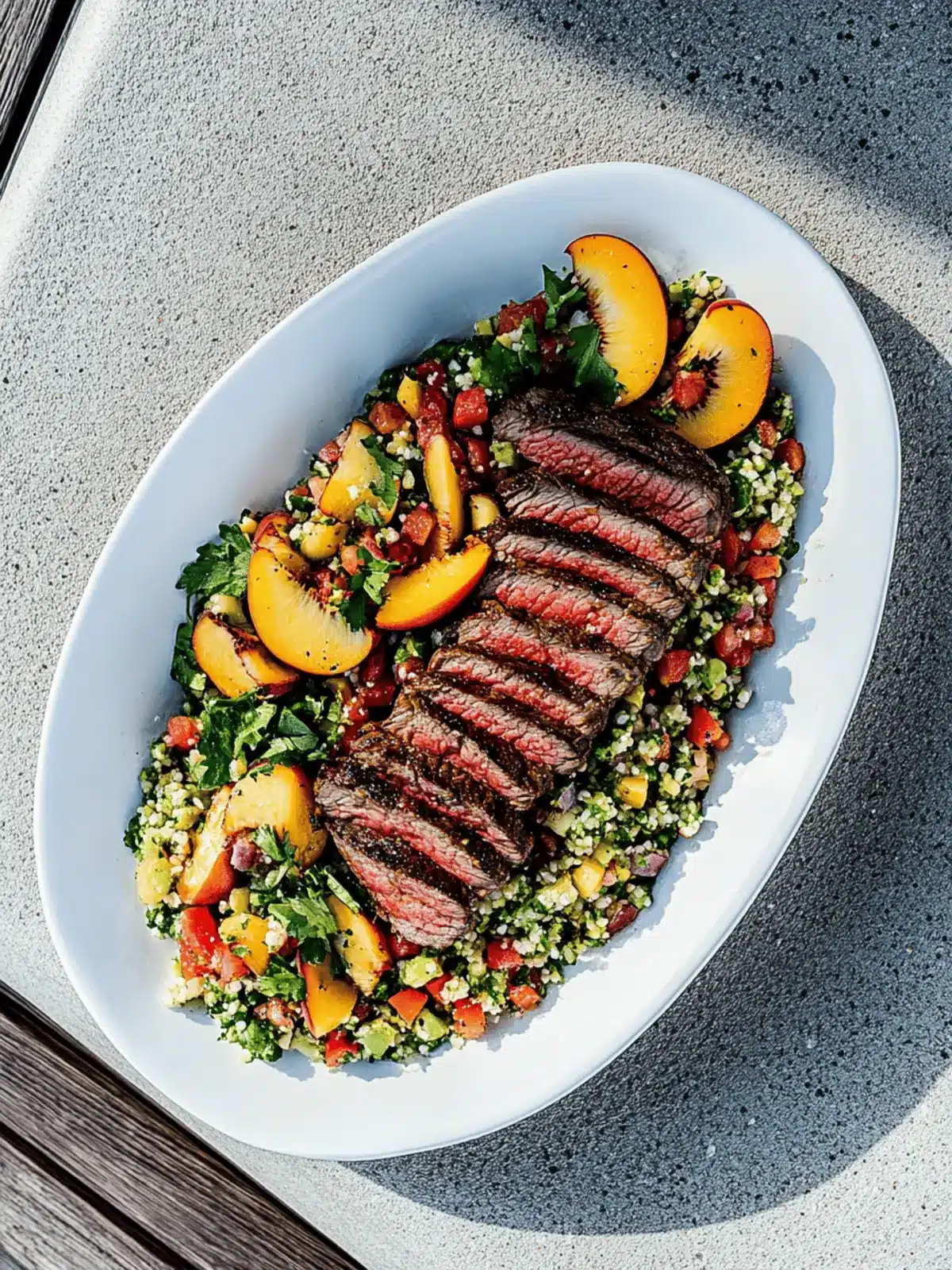 Grilled Peach Salsa and Steak Salad