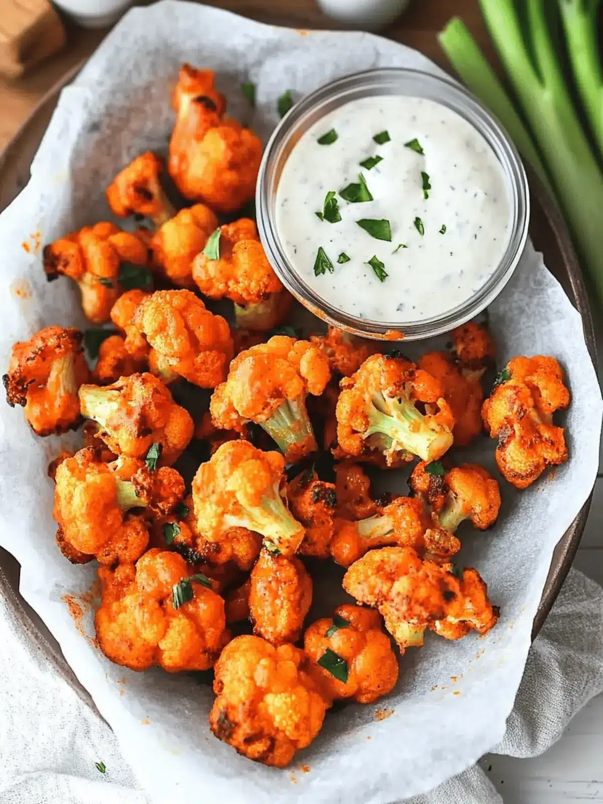 Baked Buffalo Cauliflower Bites