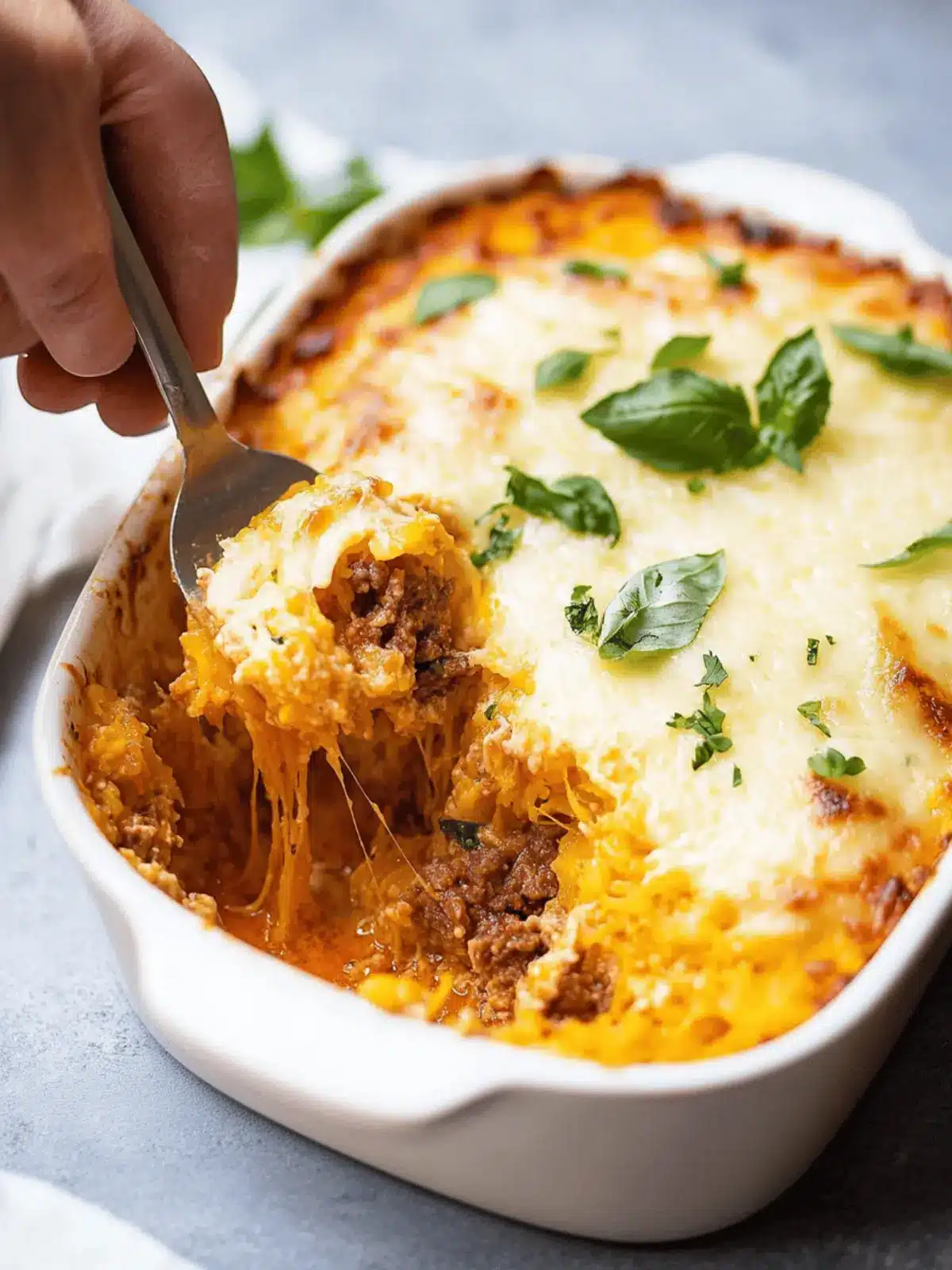 Spaghetti Squash Casserole w/ Beef (Cheesy & Baked)