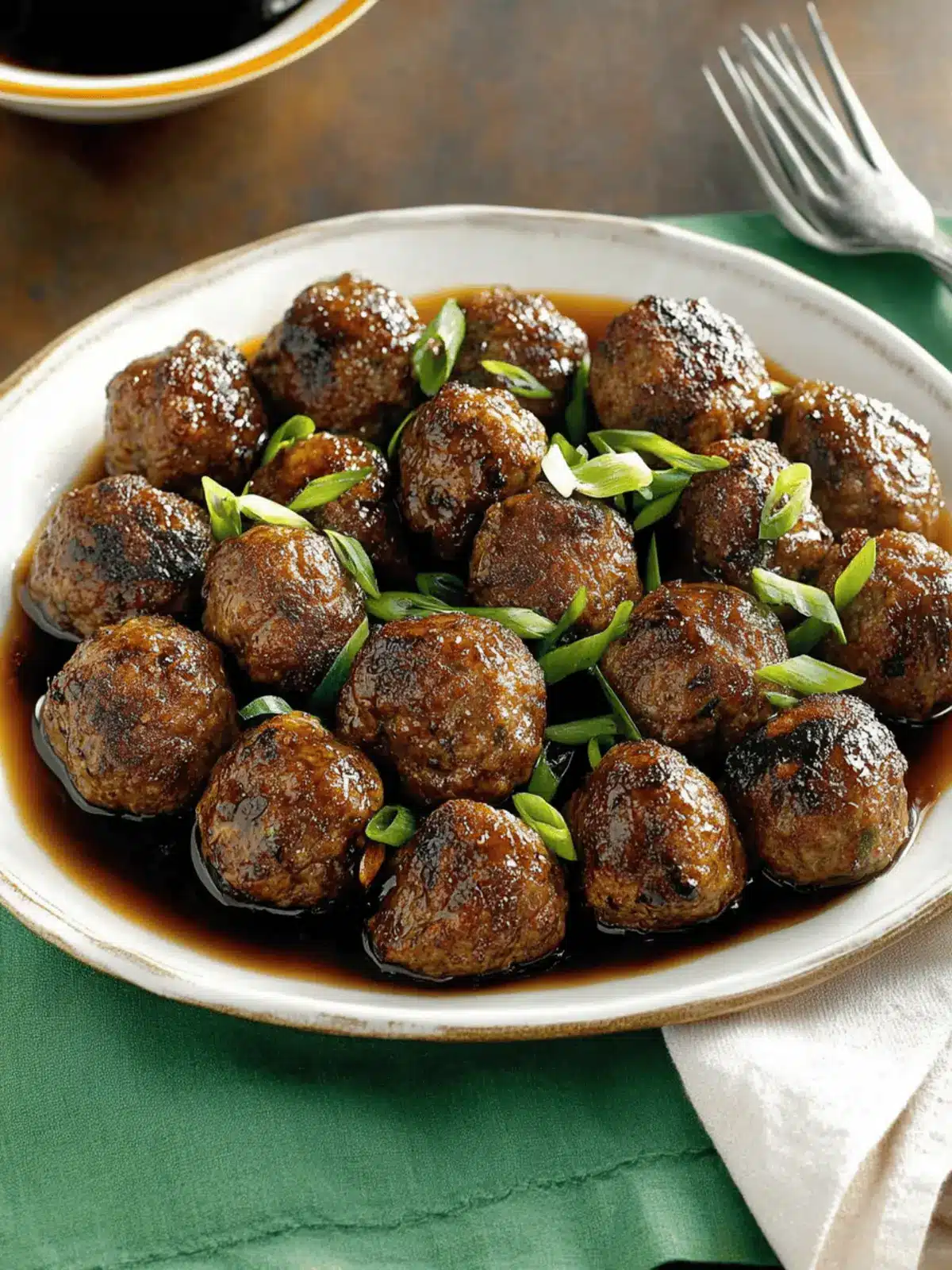 Savory Scallion Meatballs With Soy-Ginger Glaze Surprise