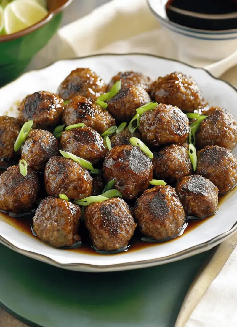 Scallion Meatballs With Soy-Ginger Glaze