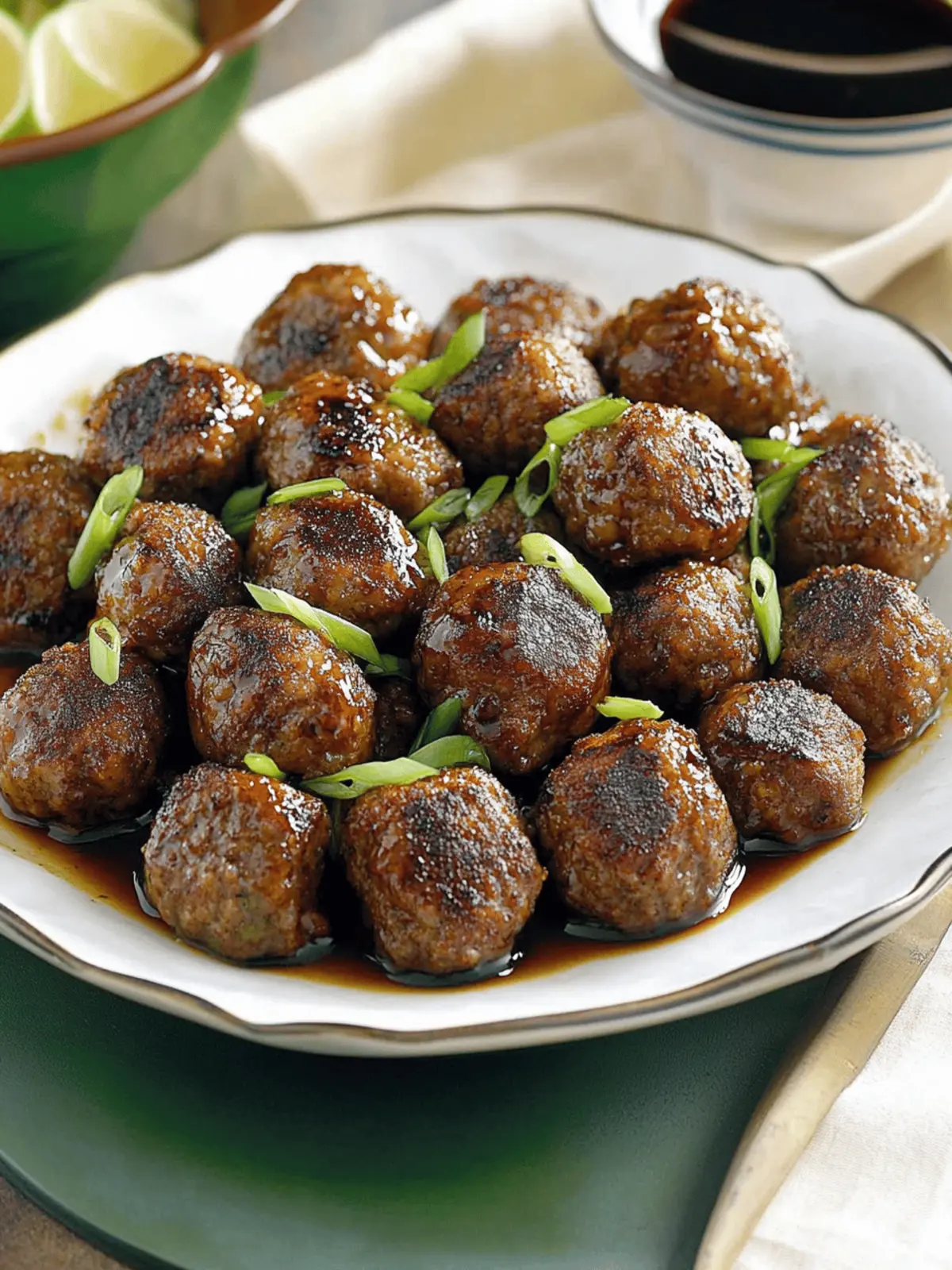 Scallion Meatballs With Soy-Ginger Glaze