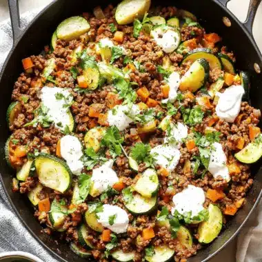 Ground Beef and Zucchini Skillet