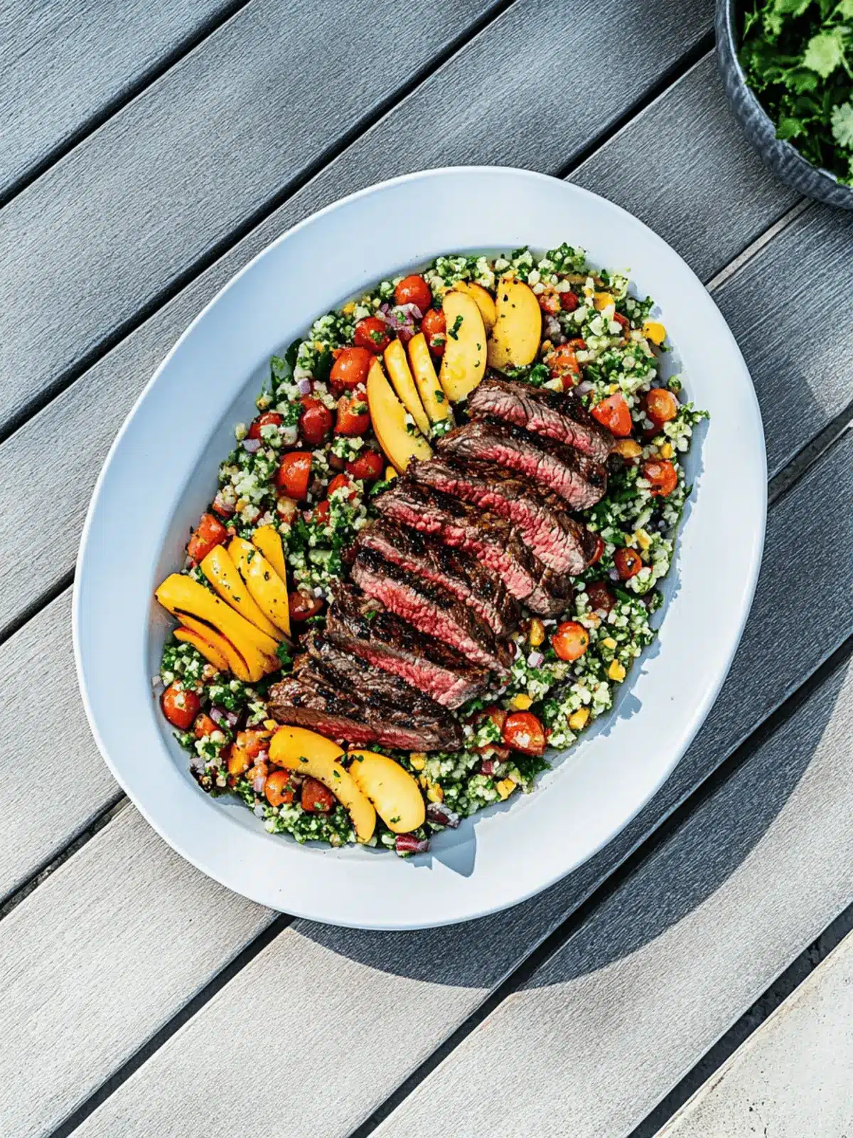 Grilled Peach Salsa and Steak Salad