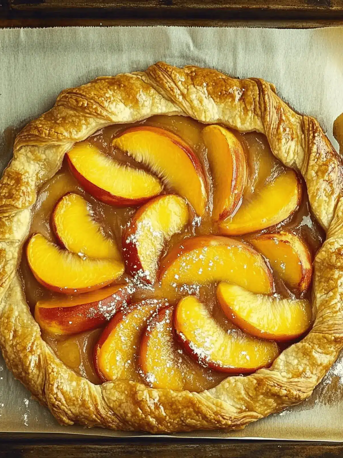 Irresistible Puff Pastry Peach Galette with Cinnamon Bliss