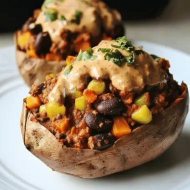 Vegan Chili Stuffed Sweet Potatoes