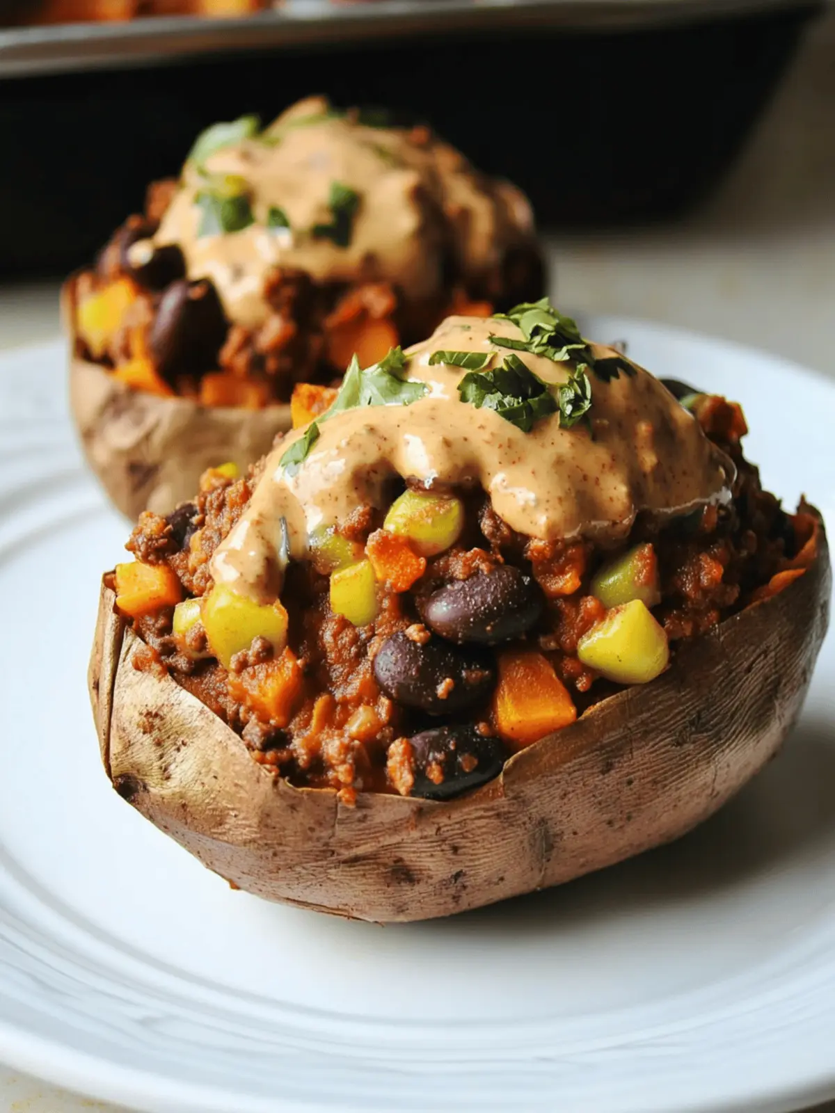 Vegan Chili Stuffed Sweet Potatoes