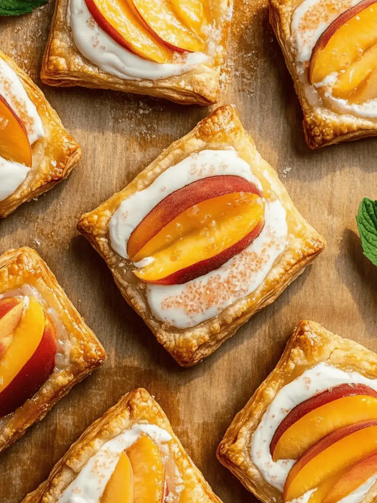 Peaches and Cream Puff Pastry Tarts: Summer’s Sweet Delight