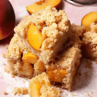 Brown Butter Peach Crumb Cake