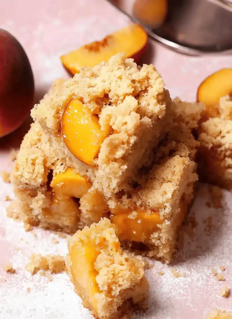 Brown Butter Peach Crumb Cake