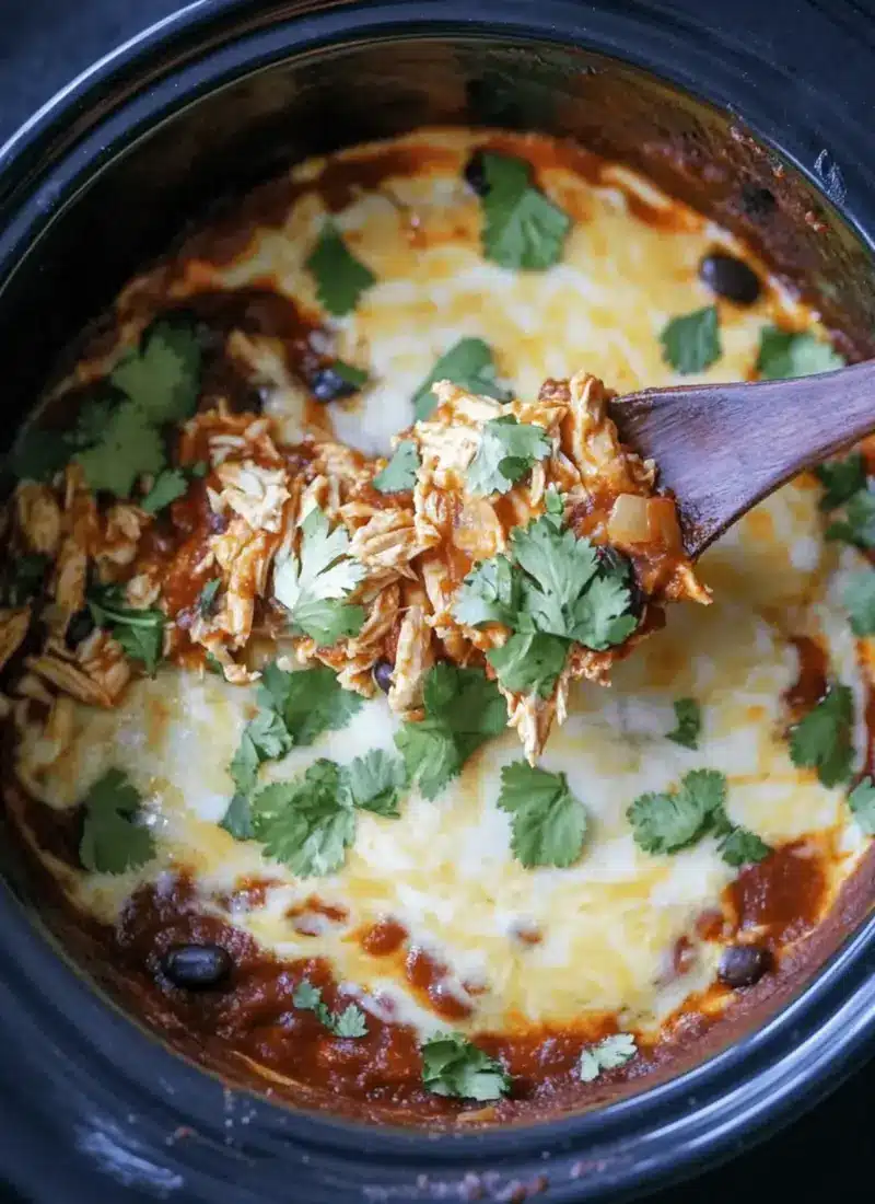 Easy slow cooker chicken enchiladas recipe