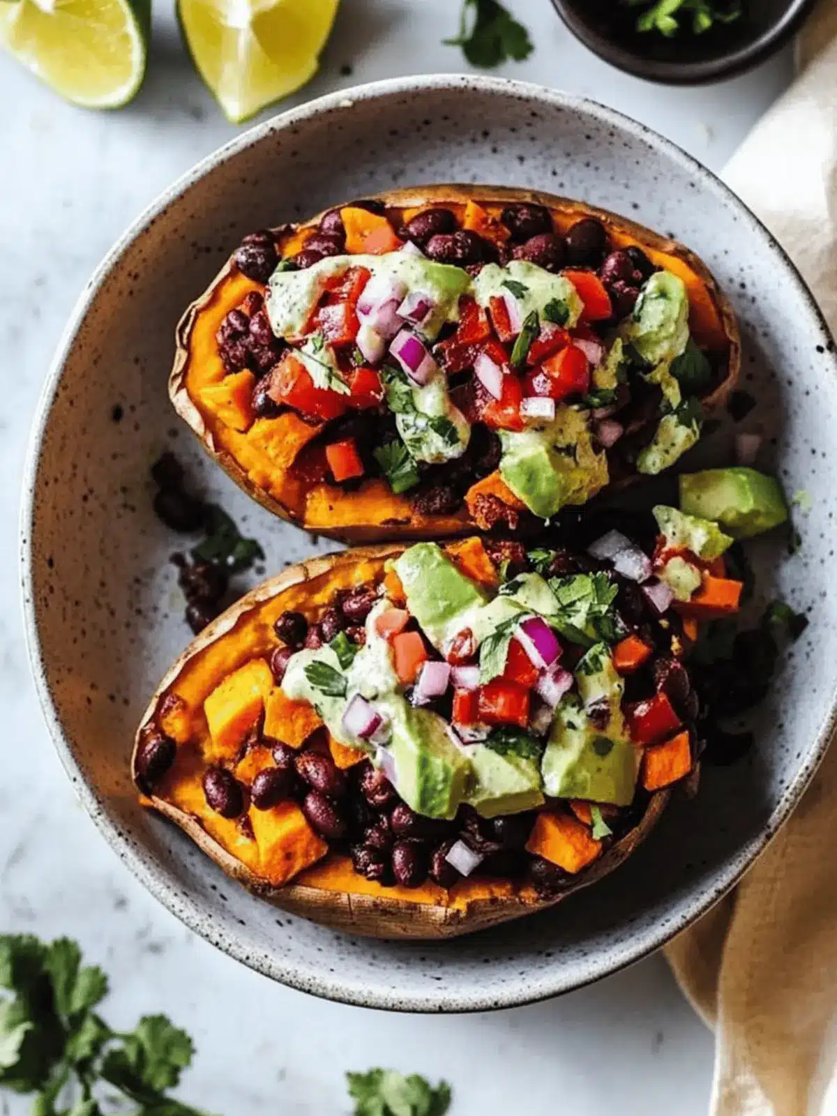 Black Bean Stuffed Sweet Potatoes (Vegan)