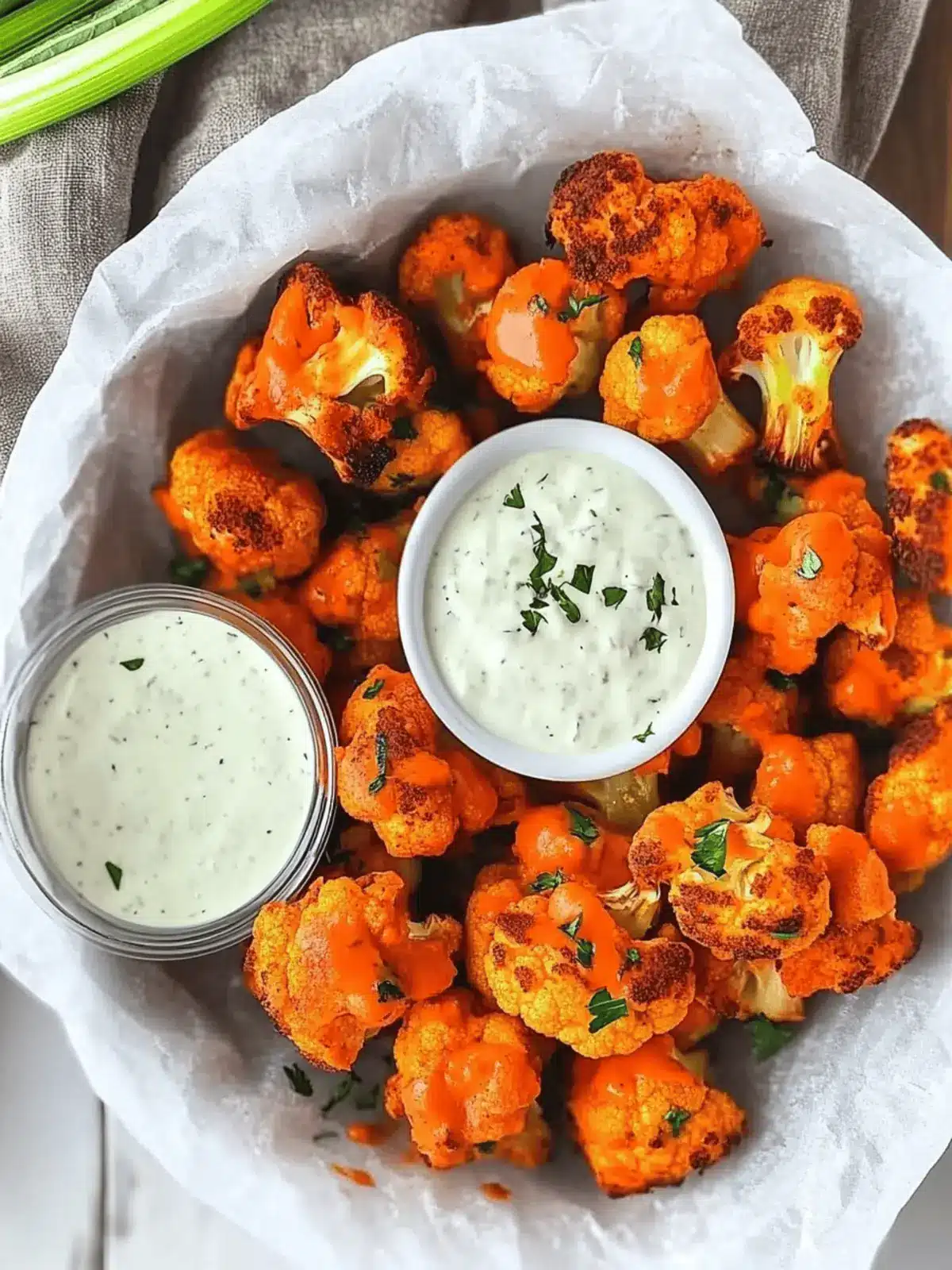 Baked Buffalo Cauliflower Bites