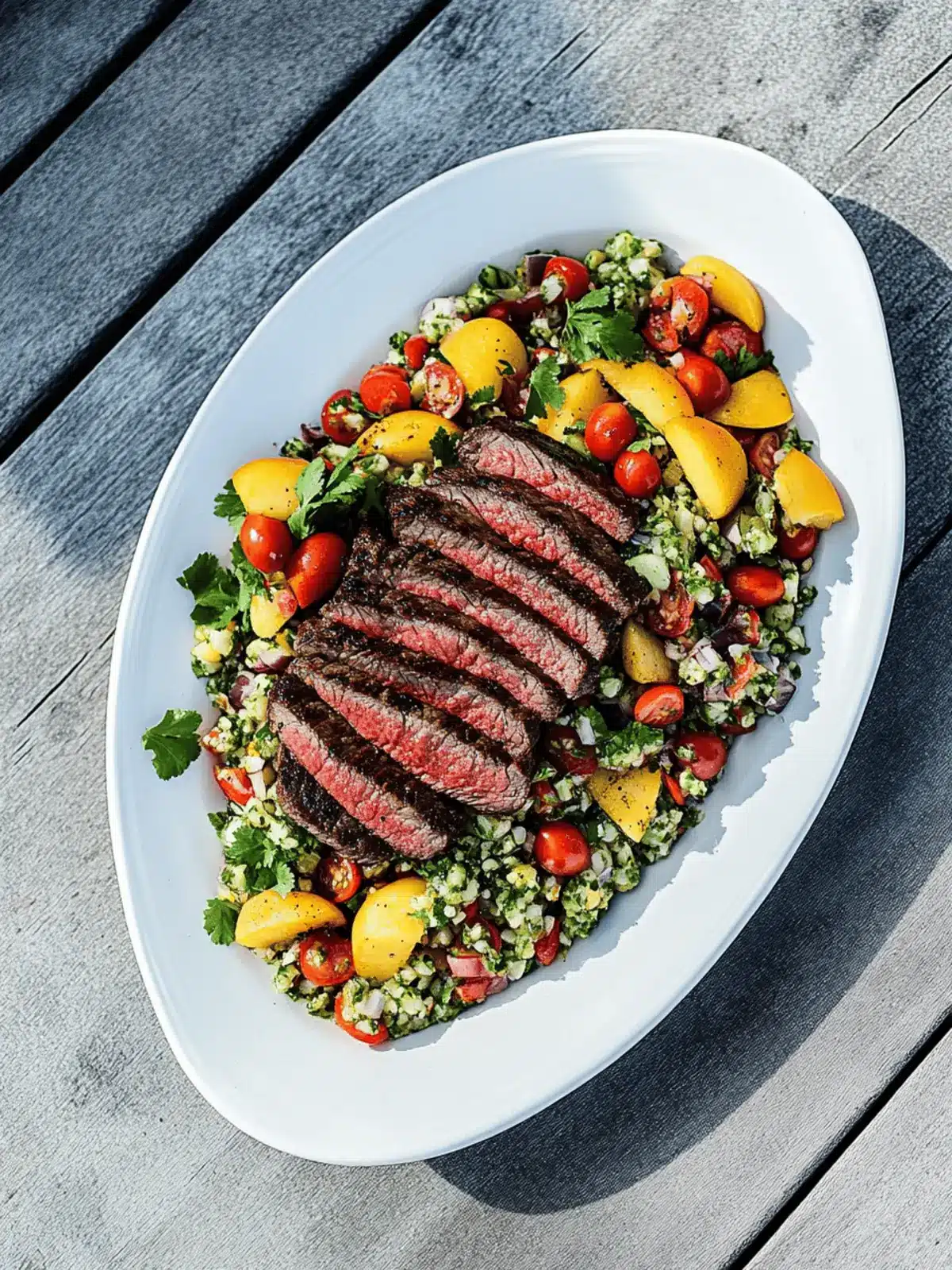 Grilled Peach Salsa and Steak Salad