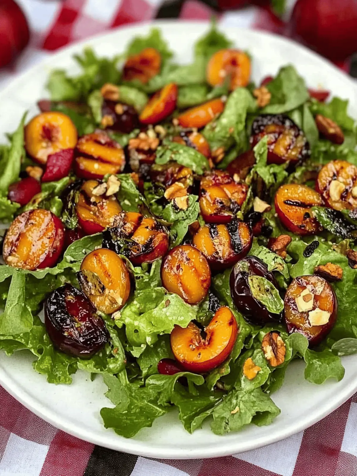 Grilled Plum Salad-A Kiss Of Fire Makes Fruit Sing!