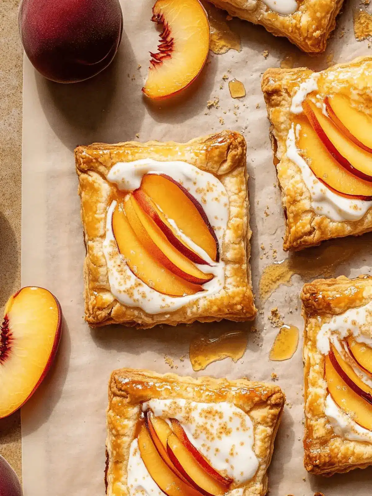Peaches and Cream Puff Pastry Tarts