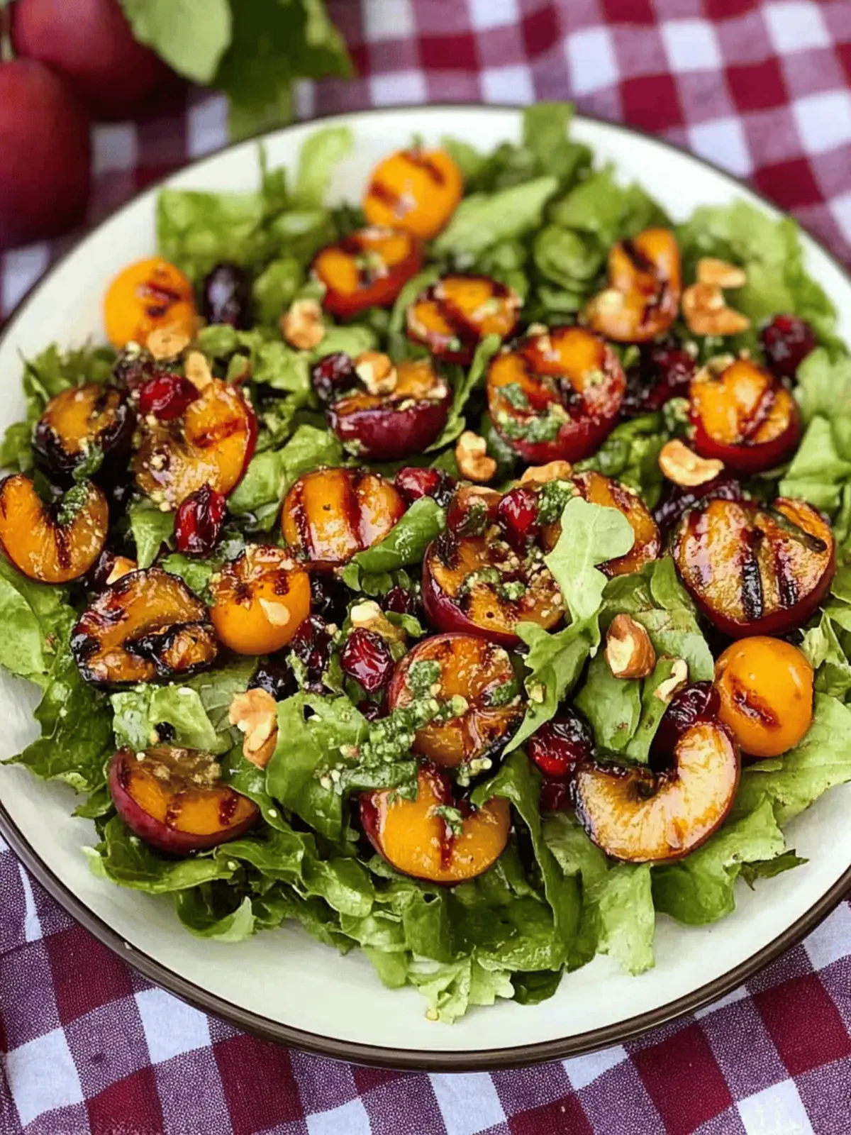 Grilled Plum Salad-A Kiss Of Fire Makes Fruit Sing!