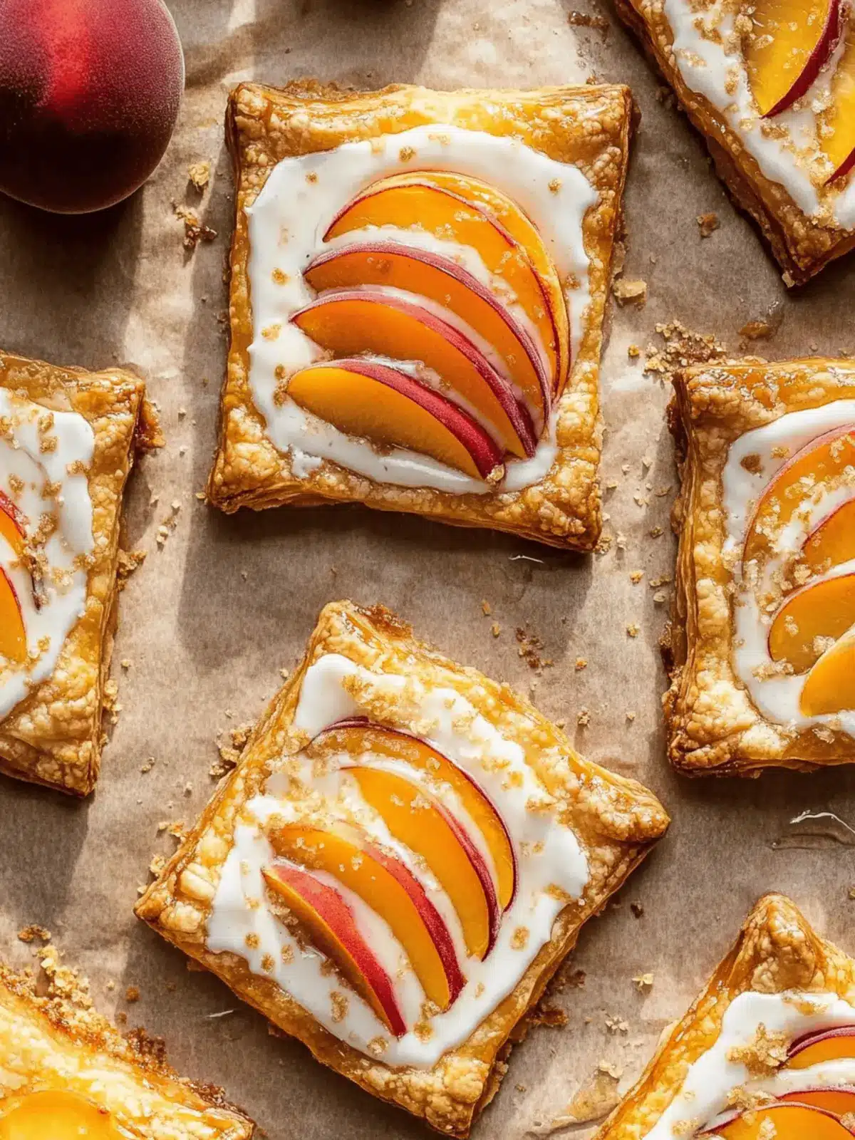 Peaches and Cream Puff Pastry Tarts: Summer’s Sweet Delight