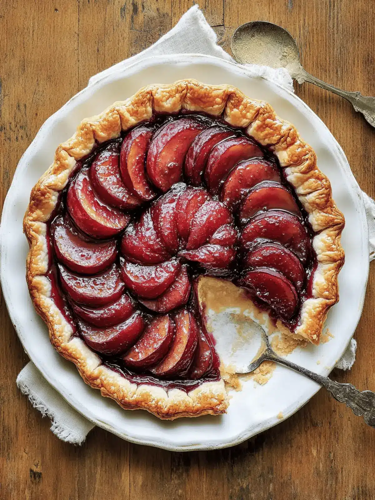 Delicious Plum Puff Pastry Tart with Cardamom