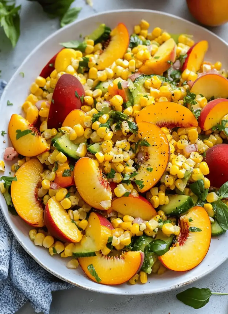 Sweet Corn Salad with Peaches