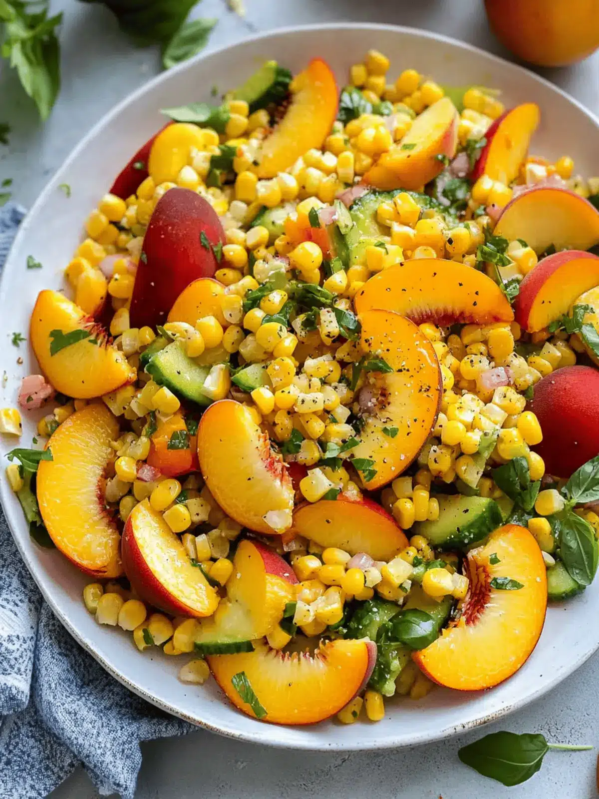 Sweet Corn Salad with Peaches