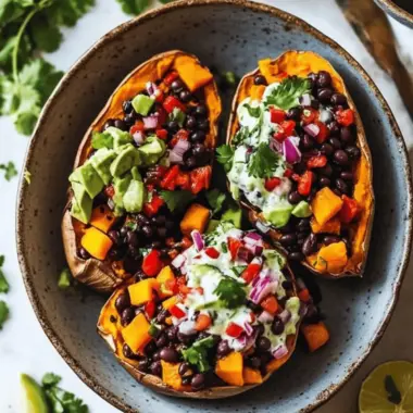 Black Bean Stuffed Sweet Potatoes (Vegan)