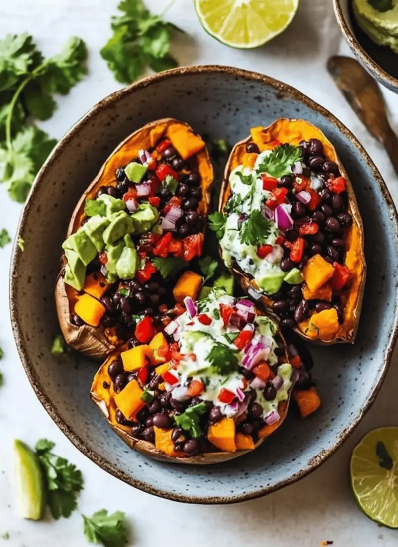 Black Bean Stuffed Sweet Potatoes (Vegan)