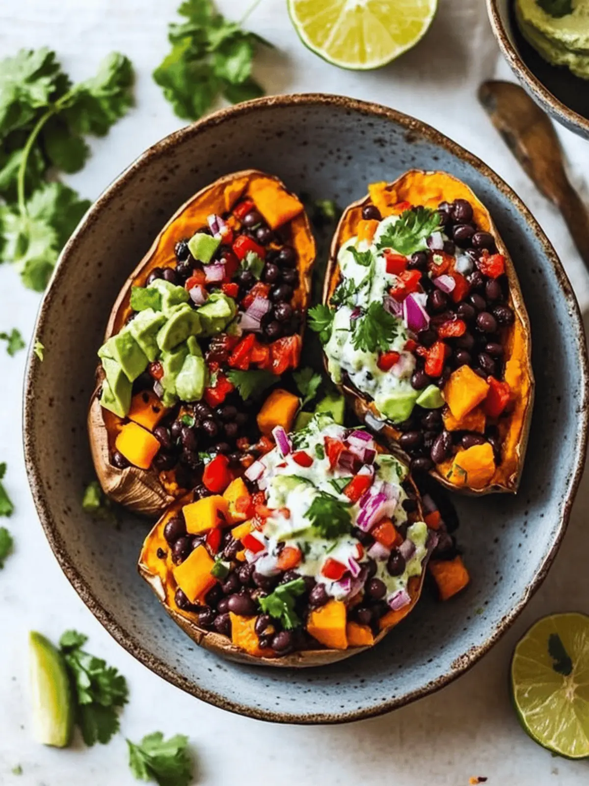Black Bean Stuffed Sweet Potatoes (Vegan)